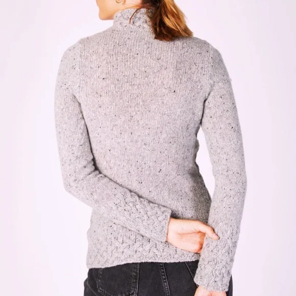 Lavender Skyline Grey Wool Cashmere Cable Knit Trellis Sweater Brand New w/Tags - Picture 12 of 14